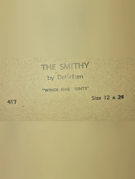 Vontage Art print titled "The Smithy" by artist Paul Detlefsen. 12X24 - Picture 3 of 4